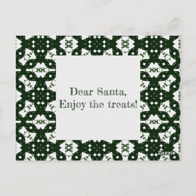 Weihnachtsgrün Postkarte (Rückseite)