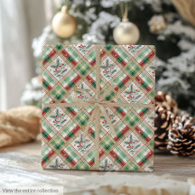 Weihnachtsgrün & roter Wasserfarbe-Karo-Geschenkpa