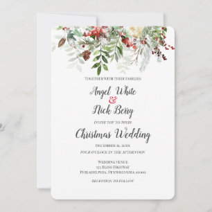 Weihnachtsgrün/Schneeflocken/Hochzeitsankündigung  Ankündigung