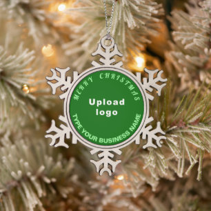 Weihnachtsgrün Schneeflocken Zinn-Ornament