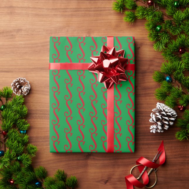 Weihnachtsgrün-Sondermonogramm niedlich Geschenkpapier (Feiertagsgeschenk)