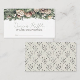 Weihnachtsgrün Swag Diaper Raffle Ticket Begleitkarte