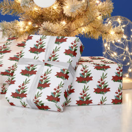 Weihnachtsgrün und Rotes Bow Muster Geschenkpapier