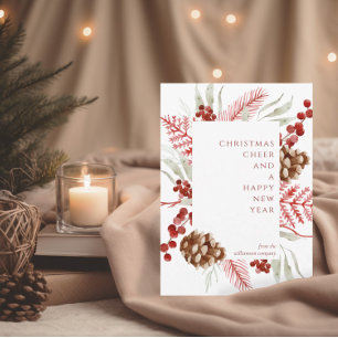 Weihnachtsgrün Urlaub Firmengrüße Karte