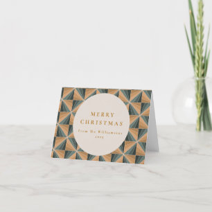 Weihnachtsgrün Vintage Deco Individuell gefaltete Feiertagskarte