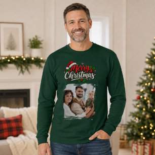 Weihnachtsgrüne Familienfoto T-Shirt