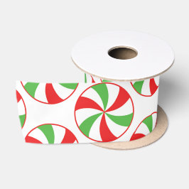 Weihnachtsgrüne und rote Candy Cane-Geschenkband Satinband