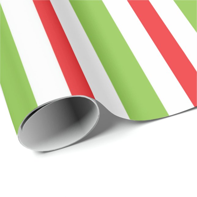 Weihnachtsgrüne und rote Candy Cane Geschenkpapier (Rolleneckpunkt)