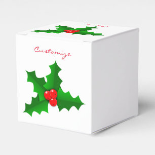 Weihnachtsgrüne und rote Stechpalme Thunder_Cove Geschenkschachtel