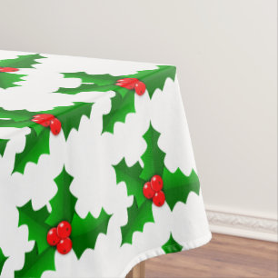 Weihnachtsgrüne und rote Stechpalme Thunder_Cove Tischdecke