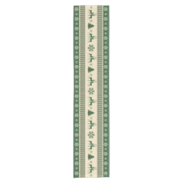 Weihnachtsgrüner und weißer Tabellenläufer 14" x Kurzer Tischläufer