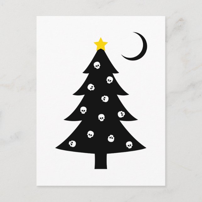 Weihnachtsgruseliger Baum Feiertagspostkarte (Vorderseite)