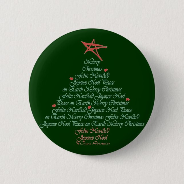 Weihnachtsgruß-Baum Button (Vorderseite)