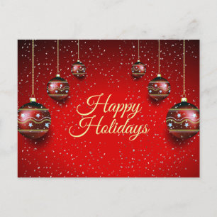 Weihnachtsgruß Golden Rot Winterferien Postkarte