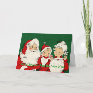 Weihnachtsgruß-Karte von den drei von uns Feiertagskarte