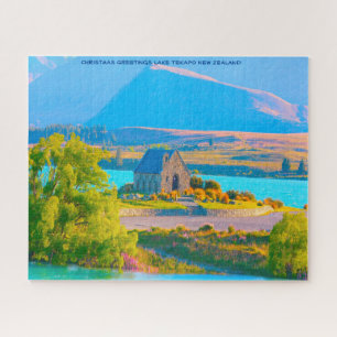 Weihnachtsgruß Lake Tekapo Neuseeland Puzzle