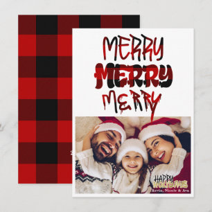 WEIHNACHTSGRUSS MIT Karo-Optik Und Typografie Einladung