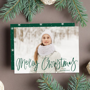 Weihnachtsgruß mit verspielter grüner Schrift Feiertagskarte