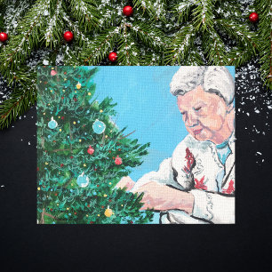 Weihnachtsgruß OMA/GRAMMY Vintage Kunst Leinwanddruck