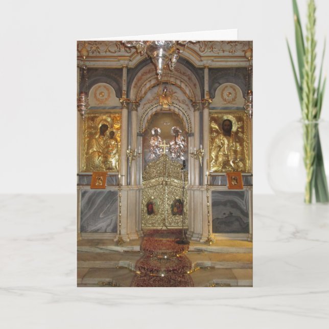 Weihnachtsgruß-orthodoxe KircheIconostasis Feiertagskarte (Vorderseite)