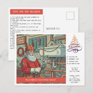 Weihnachtsgruß-Postkarte für Klempnerunternehmen Feiertagspostkarte