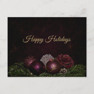 Weihnachtsgruß Rosa Ornament Grün Schwarz Postkarte