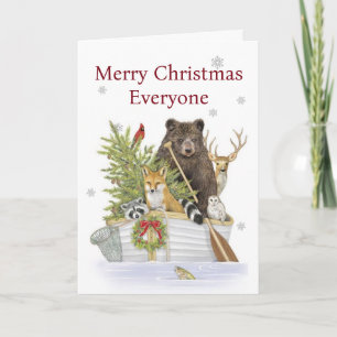 Weihnachtsgruß - Sammeln des Baumes! Karte