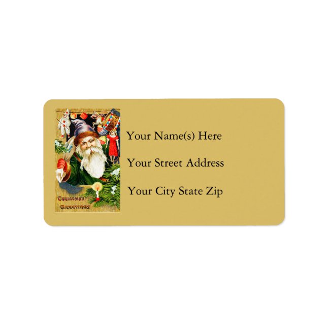 Weihnachtsgruß-Vintages Adressen-Etikett Adressaufkleber (Vorne)