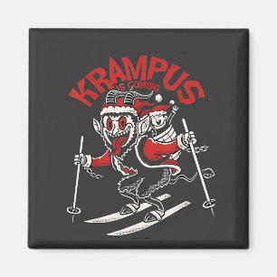 Weihnachtsgruß vom Krampus Weihnachts Teufel Magnet