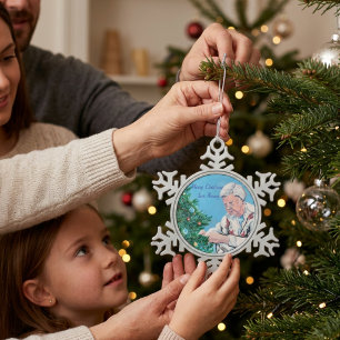 Weihnachtsgruß von NANNY/GRAMMY Handbemalt Schneeflocken Zinn-Ornament