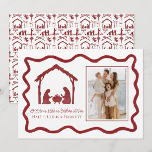 Weihnachtsgruß zur Geburt Christi, Familienfoto zu Feiertagskarte