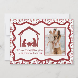 Weihnachtsgruß zur Geburt Christi, Familienfoto zu Feiertagskarte