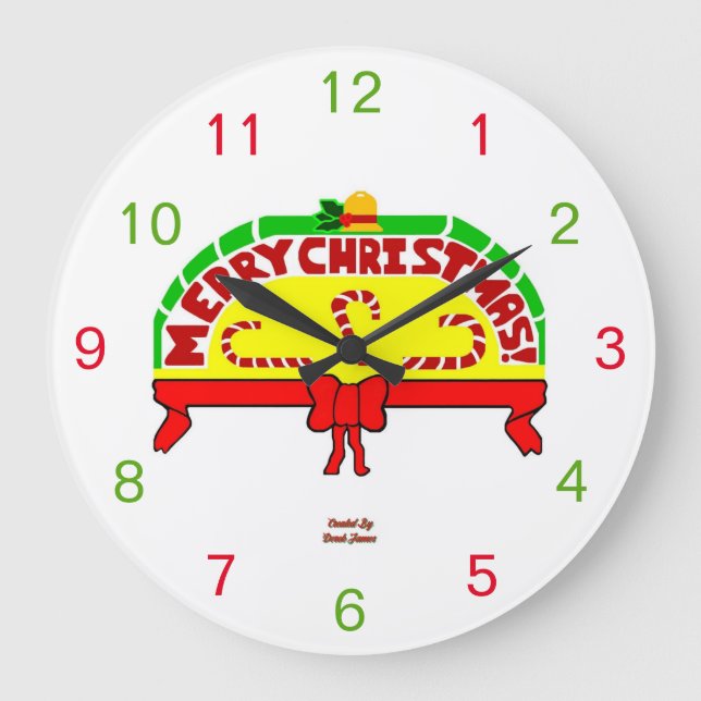 Weihnachtsgrüße Akrylwand Große Wanduhr (Vorderseite)