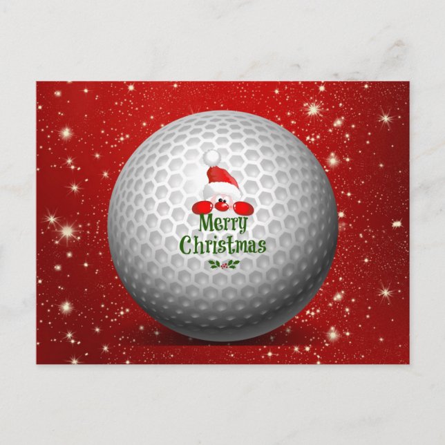 Weihnachtsgrüße an Golfer Postkarte (Vorderseite)