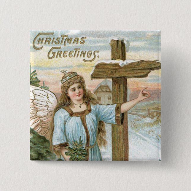 Weihnachtsgrüße Angel Button (Vorderseite)