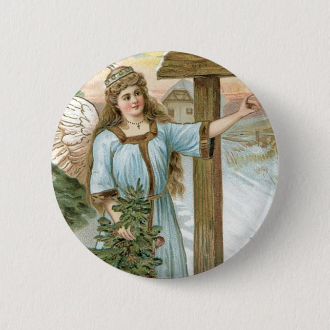 Weihnachtsgrüße Angel Button (Vorderseite)