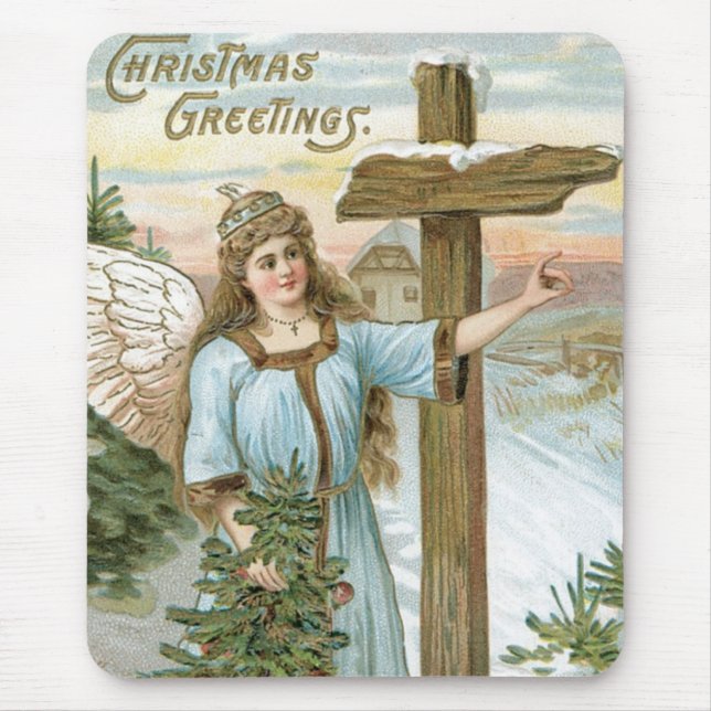 Weihnachtsgrüße Angel Mousepad (Vorne)
