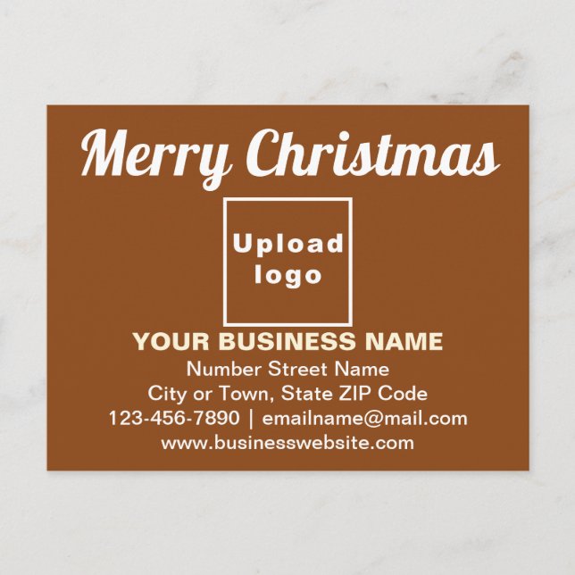 Weihnachtsgrüße auf brauner Postkarte (Vorderseite)