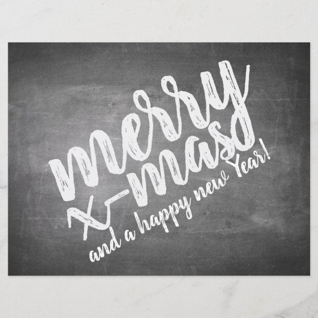 Weihnachtsgrüße auf dem Chalk Board (Vorderseite)