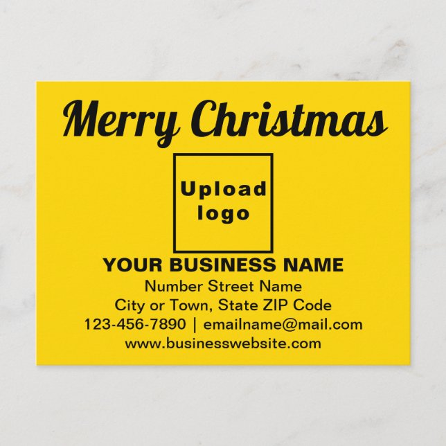 Weihnachtsgrüße auf der gelben Postkarte (Vorderseite)