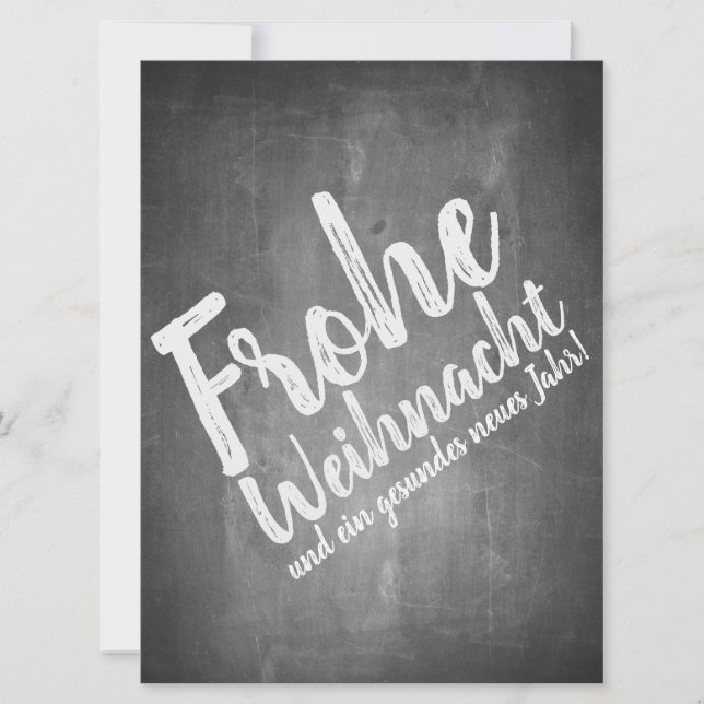 Weihnachtsgrüße auf der Kreidetafel (Vorderseite)