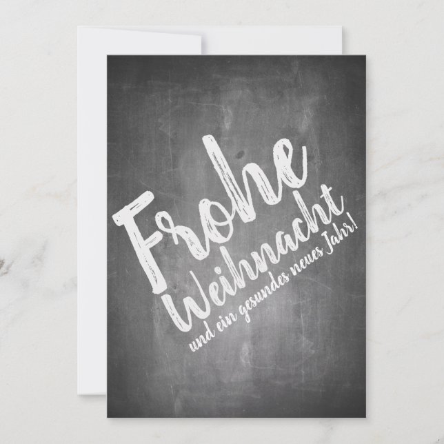 Weihnachtsgrüße auf der Kreidetafel (Vorderseite)