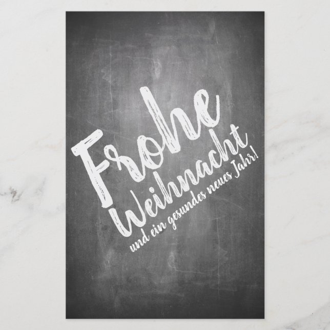 Weihnachtsgrüße auf der Kreidetafel (Vorderseite)