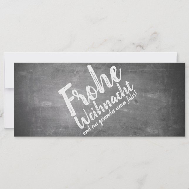 Weihnachtsgrüße auf der Kreidetafel (Vorderseite)