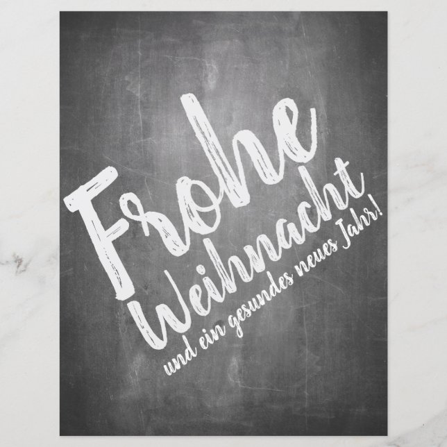 Weihnachtsgrüße auf der Kreidetafel (Vorderseite)