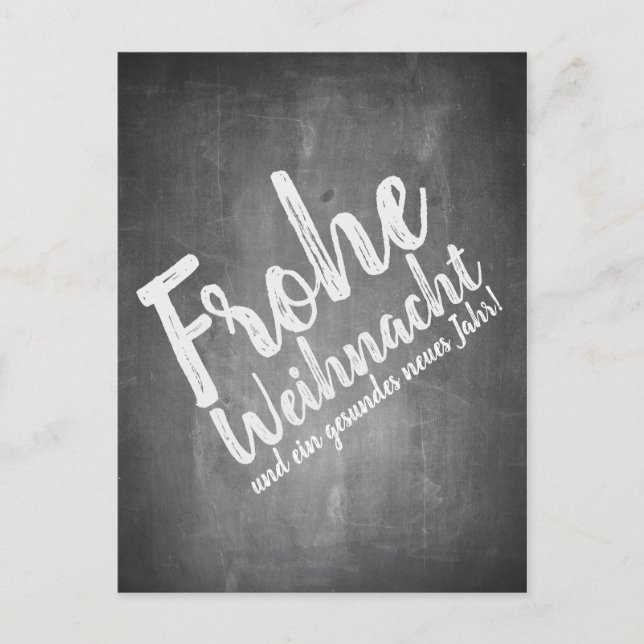 Weihnachtsgrüße auf der Kreidetafel Feiertagspostkarte (Vorderseite)