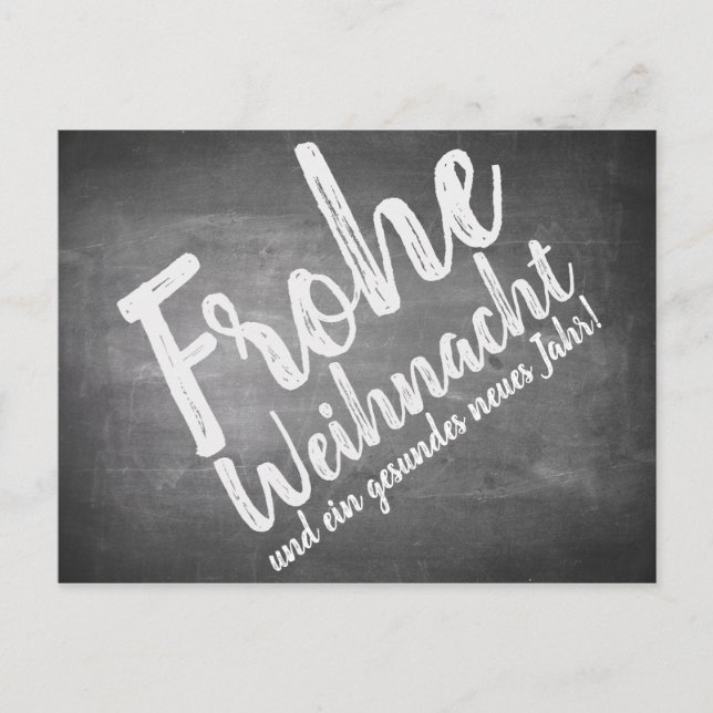 Weihnachtsgrüße auf der Kreidetafel Feiertagspostkarte (Vorderseite)