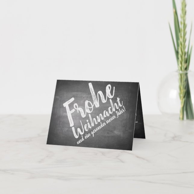 Weihnachtsgrüße auf der Kreidetafel Karte (Vorderseite)