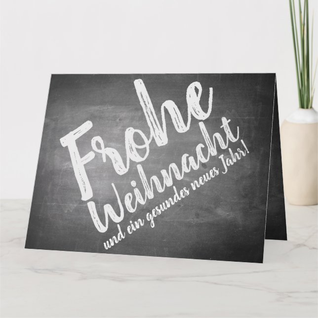 Weihnachtsgrüße auf der Kreidetafel Karte (Vorderseite)