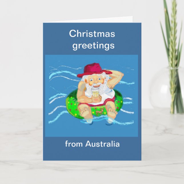 Weihnachtsgrüße aus Australien Feiertagskarte (Vorderseite)